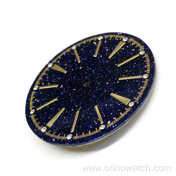 Custom Blue Goldsand stone Watch dial